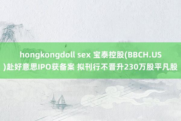 hongkongdoll sex 宝泰控股(BBCH.US)赴好意思IPO获备案 拟刊行不晋升230万股平凡股