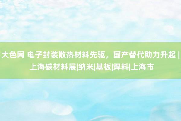 大色网 电子封装散热材料先驱，国产替代助力升起 | 上海碳材料展|纳米|基板|焊料|上海市