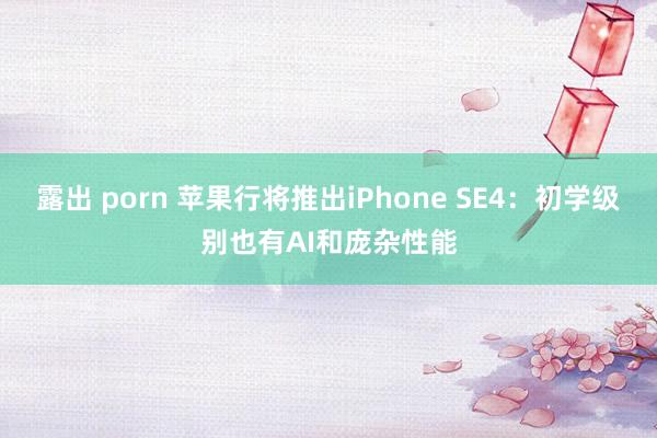 露出 porn 苹果行将推出iPhone SE4：初学级别也有AI和庞杂性能